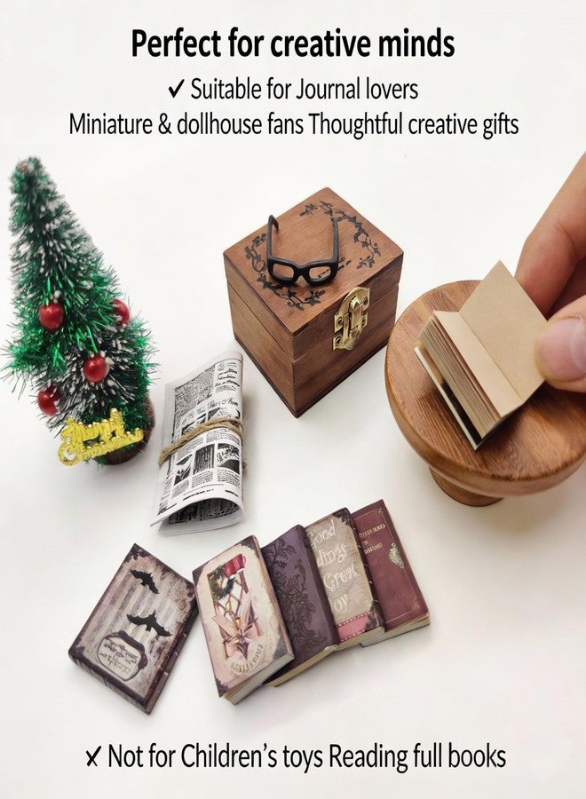 VDFZHL Mini Blank Book Set (10 Pack) with Wooden Box - Tiny Flip Books for Journaling, Drawing, Dollhouse Decor & Creative Gifts - Image 5
